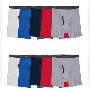 Fruit of the Loom Men's EverSoft CoolZone Fly Boxer Briefs, Super Value 10-Pack